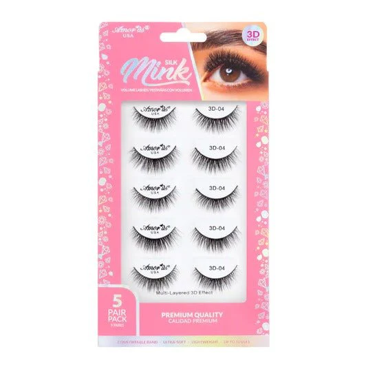 #04 - 5 Pair Pack Premium 3D Silk Mink False Lashes