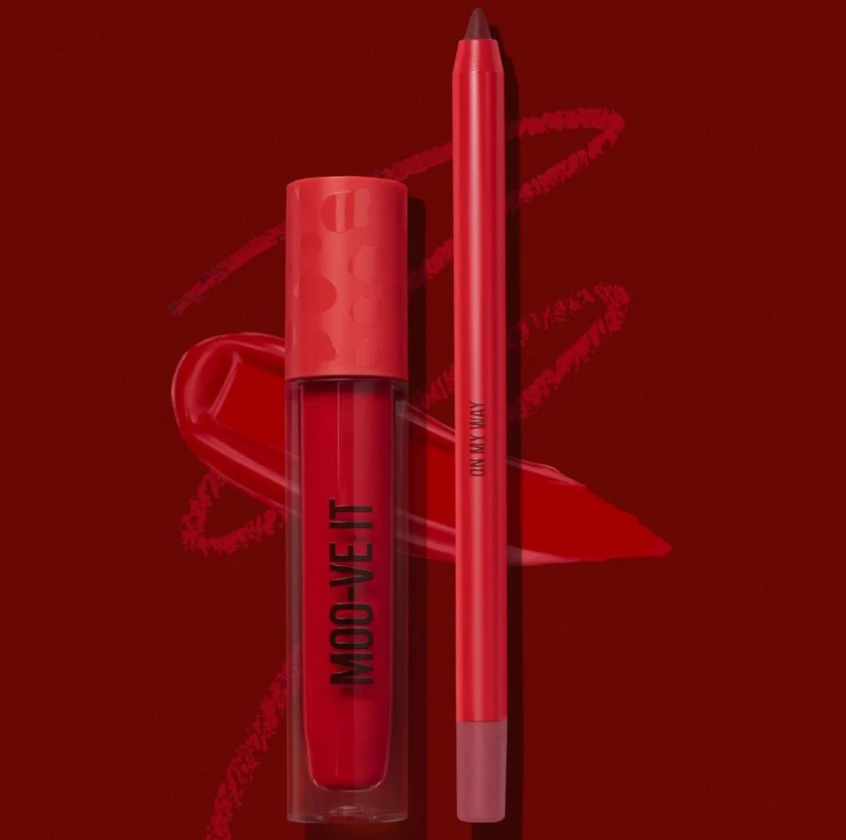 Moo-Ve It Lip Duo Set (Lipstick & Lip liner pencil) - Image 3