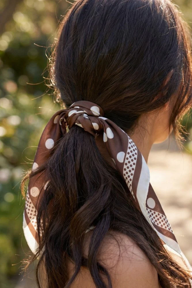 Satin Dotted Bandana Head Scarf