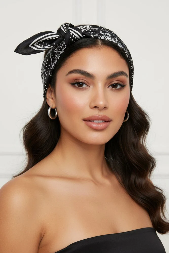 Satin Paisley Bandana Head Scarf