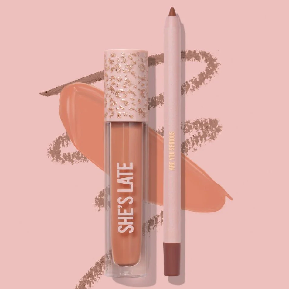 She's Late Lip Duo Set (Lipstick & Lip liner pencil) - Image 3